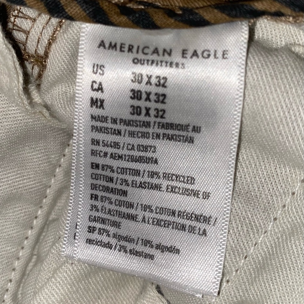 American Eagle Flex Khaki Pants Men's 30x32 Original Straight Beige Chinos - Picture 6 of 8